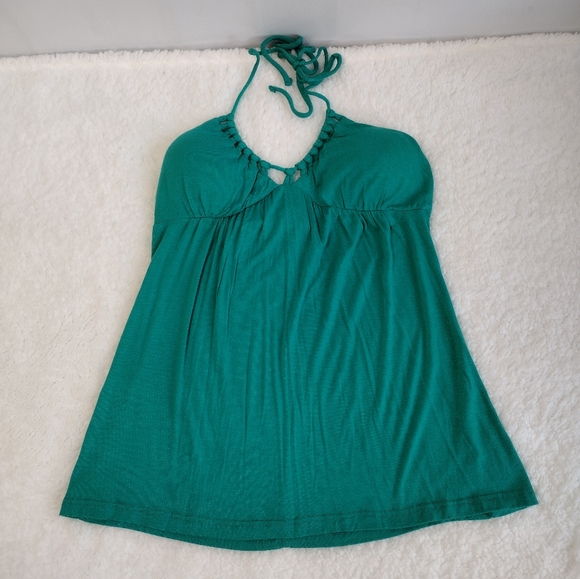 De Colores Halter Tie Back Top Green Emerald Size S - Picture 10 of 10